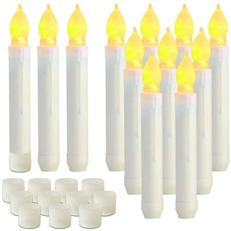 24PCS LED Flameless Taper Candle Lights Flickering Flame Floating Candles Battery Operated Tapered Candles for Party Church Wedding Christmas Decorations Flameless Votive Candles