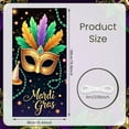 thumbnail image 2 of Golden Mask Mardi Gras Banner Colorful Feathers Carnival Display Purple Green Gold Beaded Decoration Festive Backdrop for Carnival Party Mardi Gras Celebration Festival Parade, 2 of 9
