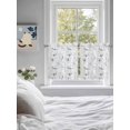 thumbnail image 3 of Green Beige Spring Floral 2 Panel Kitchen Curtains for Small Windows, Luxury Botanical Summer Bathroom Tier Curtain, Short Window Treatment for Bedroom/Living Room 55"x24", 3 of 6