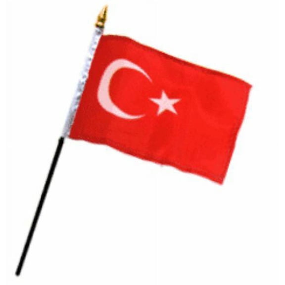 Wholesale Lot of 6 Turkey 4"x6" Desk Table Stick Flag