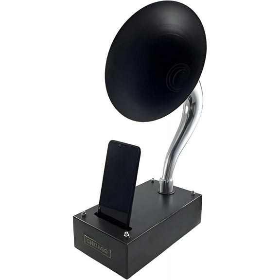 Antique Decor Vintage Gramophone Speaker Home Decor iPhone Gramophone Non-Electric Acoustic Smartphone Black