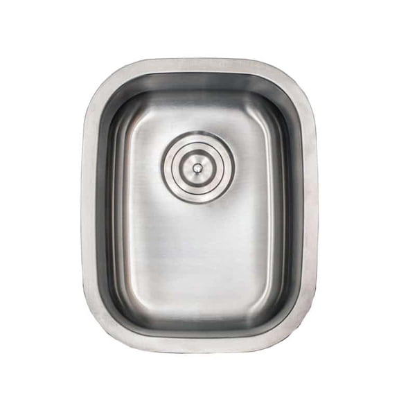 Strictly Sinks 18 Inch Undermount Stainless Steel Kitchen Sink - 18 Gauge 304 Stainless Steel Single Bowl Bar Sink Only