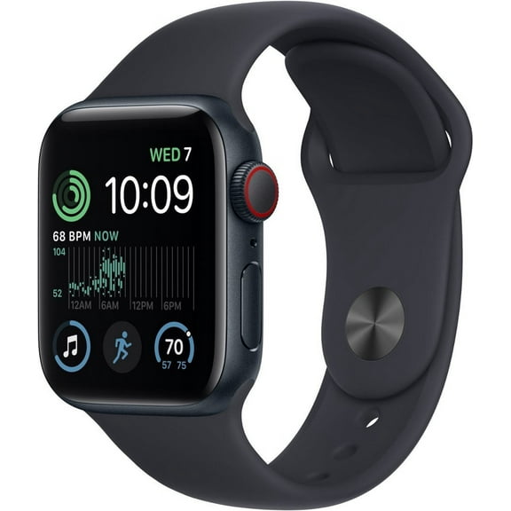 Restored Apple Watch SE (2nd Gen) GPS Cellular 40mm Midnight Aluminum Case with Midnight Sport Band - M/L (Refurbished)