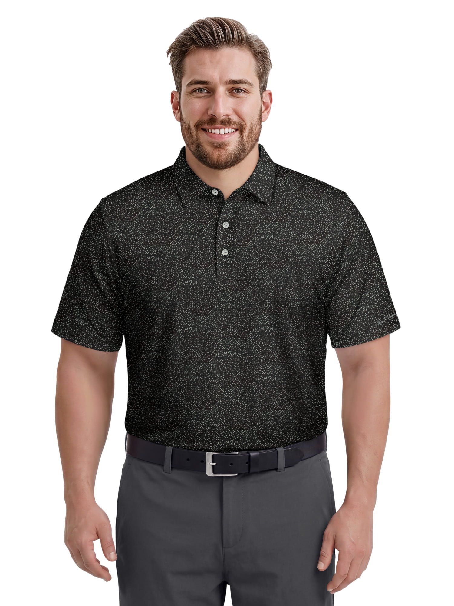 Ben Hogan Performance Men’s & Big Men's All-Over Micro-Confetti Short Sleeve Golf Polo Shirt, Sizes S-4XLT