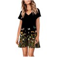 thumbnail image 1 of Vestido suelto de manga corta con cuello en V informal de verano para mujer a la moda Fridja  qw4240, 1 of 1