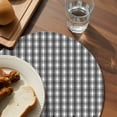 thumbnail image 4 of Round Placemats Set of 4 Black Stars Buffalo Plaid Place Mats Washable Woven Placemat White Checkered Circle Braided Table Mat for Kitchen Dining Table Party Home Decor 15 Inch, 4 of 8
