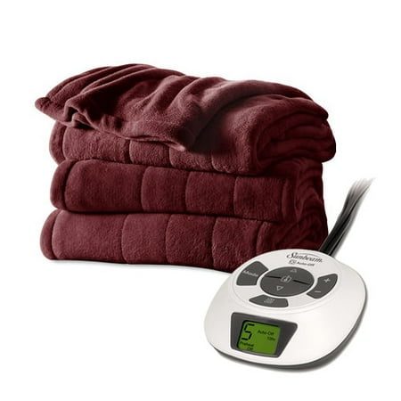 Sunbeam Electric Heated Velvet Plush Blanket - Walmart.com