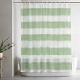 thumbnail image 5 of Shower Curtains for Bathroom-72"x72",Sage Green Linen Striped Waterproof Bath Curtain Grommet Shower Curtain Set with Hooks, 5 of 9
