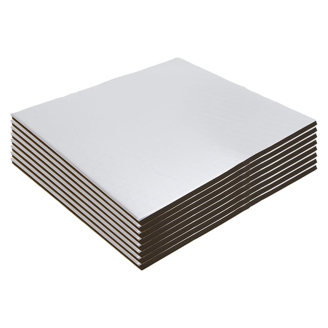 Almohadilla de Amortiguación de Sonido 10mm de Espuma de Aluminio Autoadhesiva para Automóvil y Barco 40x33cm 8pcs