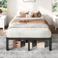 thumbnail image 4 of Amolife 14" Queen Metal Bed Frame, Heavy Duty Platform Bed Frame with 3500 lbs Capacity, Underbed Storage, No Box Spring Needed, Black, 4 of 12