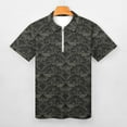 thumbnail image 3 of Stegosaurus Lace Black And Grey Men Zipper T-shirt Summer Casual Short Sleeve T-shirt Top, 3 of 7