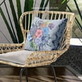 thumbnail image 2 of Amrita Sen Designs  20 x 20 in. Flowers Suede Blown & Closed Pillow - Blue, Pink & Grey, 2 of 5