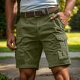thumbnail image 4 of Men's Casual Work Shorts with Pockets Comfortable Stretch Fabric for Outdoor Hiking and Everyday Wear Mens Shor Drawstring Elastic Waist Casual Beach Pants, 4 of 6