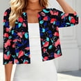 thumbnail image 6 of Gamivast Cropped Cardigan for Women Floral 3/4 Sleeve Open Front Bolero Shrugs Lightweight Dress Cover Up Elegant Casual Outerwear Tops for Spring Summer Vacation, 6 of 7