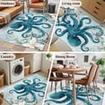 thumbnail image 5 of Octopus Blue Runner Rug 2.7x5 FT, Non Slip Entryway Carpet, Coastal Starfish Nautical Anchor Flower Washable Soft Floor Carpet Entrance Mat Non-Shedding Throw Rug for Hallway Laundry Room Bedside, 5 of 9