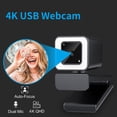thumbnail image 2 of Graflsoa Caméra Web 4K Ultra HD avec Objectif Grand Angle, USB 3.0 Plug & Play, Mise au Point Automatique, Contrôle Tactile, Microphone Intégré à Réduction de Bruit, Options Noir/blanc, 2 of 6