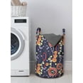 thumbnail image 3 of Botanical Laundry Bag, Colorful Exotic Jungle Night Interpretation, Hamper Basket with Handles Drawstring Closure for Laundromats, 13" x 19", Quartz Salmon, by Ambesonne, 3 of 4
