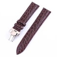 thumbnail image 1 of 12 14 16 17 18 19 20 21 22 24mm Pulsera De Cuero De Capa Superior Piel De Becerro Hombres Mujeres Universl Doble Prensa Automática Hebilla De Mariposa Pulseras, 1 of 4
