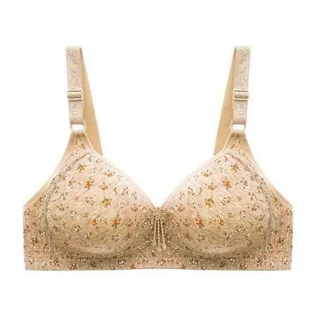 Fesfesfes Bras for Women Wireless Young Ladies Embroidered Bras Comfortable Breathable Bra Underwear Bras Womens Sports Bras