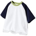 thumbnail image 1 of Sunnyoo T-Shirt d'Été à Blocs de Couleur pour Garçons, Manches Courtes, Col Ras du Cou, T-Shirt Tee Haut, 1 of 6