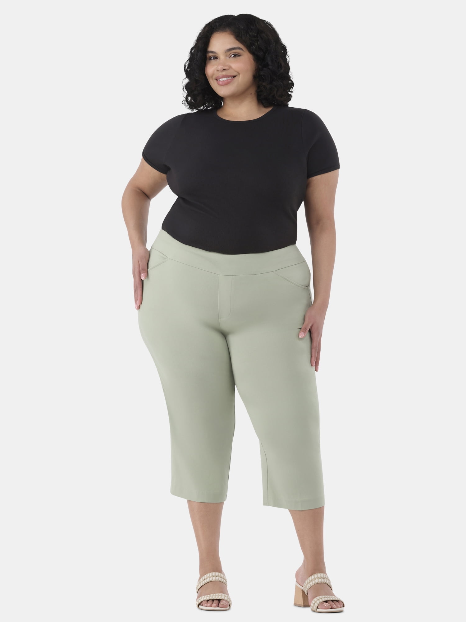 JMS Just My Size by Hanes Women’s Plus Size Millennium Capri Pants, Sizes 1X-4X