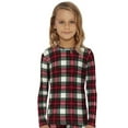 thumbnail image 1 of Rocky Kids Thermal Underwear Shirt for Girls Base Layer Long Johns, White Plaid Small, 1 of 7