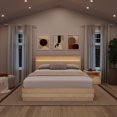 thumbnail image 3 of Harlow 3 Piece Bedroom Set with Slatted Bedframe, Headboard with Integrated Light, 1 Nightstand, 3 of 7