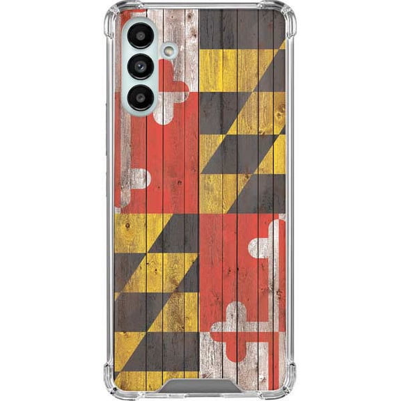 Skinit Countries of the World Maryland Flag Dark Wood Galaxy A13 5G Clear Case