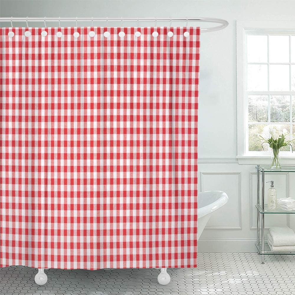 PKNMT Napkin Checkered Red and White High Detailed Grid Abstract Checks