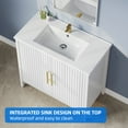 thumbnail image 3 of Uforic 36 Inch Free Standing Bathroom Vanity with Sink Top, Bathroom Storage Cabinet with Drain, White and Gold, 3 of 7