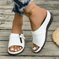 thumbnail image 5 of HAOTAGS Casual Summer Wedge Sandals for Women Open Toe Hollow Comfortable Slides Sandals White Size 8.5, 5 of 9