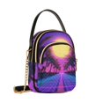 thumbnail image 7 of FORMRS Crossbody Bag for Women Quilted Travel Shoulder Cell Phone Purse with Chain Strap Handbag, Purple Neon Road, 7 of 7