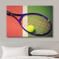 thumbnail image 3 of wall26 Canvas Print Wall Art High Contrast Tennis Racket Tennis Ball Court Boys Room Decor Sports Fitness Photography Realism Decorative Scenic Multicolor for Living Room, Bedroom, Office - 24x36, 3 of 5