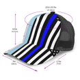 thumbnail image 2 of Curved Trucker Hat Us Thin Blue Line Flag Of Chicago Adjustable Mesh Back Baseball Snapback Cap For Men, 2 of 5