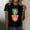 Black, variant on Ladies Fashion Casual Pineapple Print T Shirt Short Sleeve Top Casual T Shirt for Women Hiking Shirts Women Neck Women Short Sleeve Tee Tops Women Loose Tops Summer Woman Summer Tops Summer Shirt for