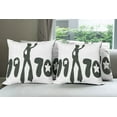 thumbnail image 6 of Ambesonne Black and White Throw Pillow Cover 4 Pack, 70s Woman Retro, 18", Black and White, 6 of 7