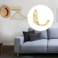 thumbnail image 3 of 3pcs Wall Hooks Zinc Alloy Hook Caps Coat Towel Wall Bathroom DIY Hanger w Screws Gold Tone, 3 of 7