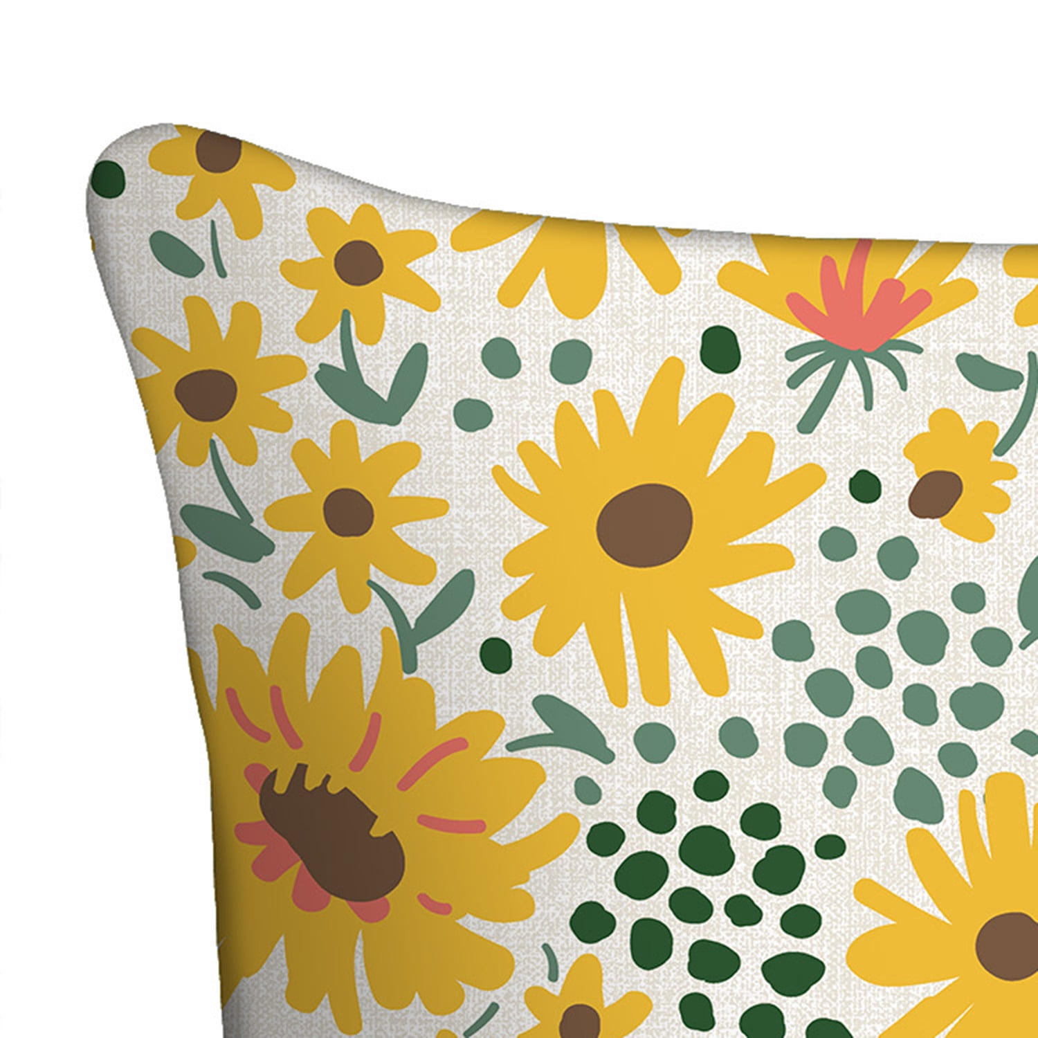 Mainstays 16" x 16" Hello Sunshine Decorative Outdoor Throw Pillow, Off-White/Yellow
