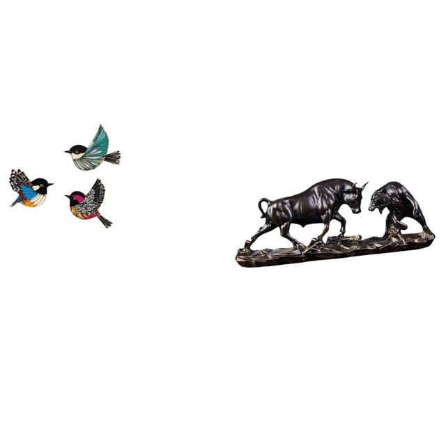 Pájaro para colgar en la pared,Arte de pared de pájaros de madera Decoración de pared de pájaros voladores de madera,Estatua de escritorio,Figura decorativa de pelea de toros y