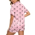 thumbnail image 3 of HNMKIU Pyjamas Womens Pajamas Set Two Piece Pj Sets Sleepwear Loungewear Button Down Pj Sets, 3 of 4