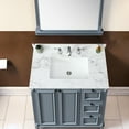 thumbnail image 2 of 37"x22" Bathroom Sink Vanity Top - Sintered Stone White, Ceramic Undermount Basin, And Attractive, American Style White Counter With Rectangular 3 Faucet Holes, 2 of 4