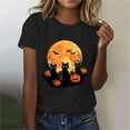 thumbnail image 5 of jobturf Halloween Shirts for Women Cute Pumpkin Printed Shirts Fall Short Sleeve Novelty Graphic Festival Tee Tops, 5 of 5