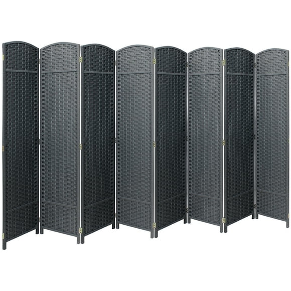 Sorbus Room Divider Privacy Screen, 6 ft. Tall Extra Wide Foldable Panel Partition Wall Divider (8 Panel, Espresso B Grey)