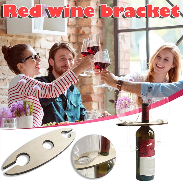 TIMIFIS Wine Rack 4 Pack Wooden Wine Racks Creative and Personalized Wooden Crafts Gifts Kitchen Gadgets