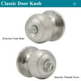 thumbnail image 3 of Probrico Privacy Interior Door Knobs Bed and Bath Handles Keyless Sain Nickel Locksets, 6 Pack, 3 of 7