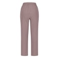 thumbnail image 4 of vdgthytj Women Cotton Linen Palazzo Pants Elastic High Waist Drawstring Trousers Solid Color Loose Pants with Pockets, 4 of 5