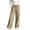 Khaki, variant on Tqcoqu Wide Leg Palazzo Pants for Women, Casual Drawstring Flowy Beach Linen Trousers with Pockets for Vacation Daily