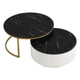 thumbnail image 4 of Coffee Table, 31.5 Inch Round Nesting End Tables Set Of 2, Modern Accent Coffee Table With Storage Drawer For Living Room, Bedroom, Apartment, 4 of 9