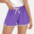 thumbnail image 2 of NIEWTR Girls' Slim Fit Athletic Shorts Adjustment Drawstring Running Shorts Quick Dry Soft Bottom(Purple,7-8 Years), 2 of 5