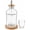 Clear, variant on Mouthwash Dispenser for Bathroom, 12 OZ Refillable Glass Mouthwash Bottle with Cup and Bamboo Tray, Decorative Mouth Wash Dispenser Set for Bathroom